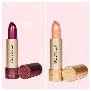 Too Faced metallic sparkle lipsticks. Throwback